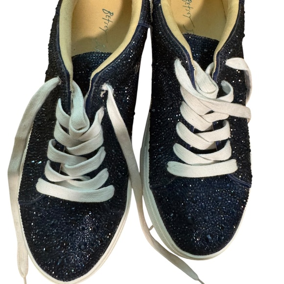 Blue by Betsey Johnson Sidny Rhinestone Embellished  Platform Lace up (7.5) - Picture 7 of 14